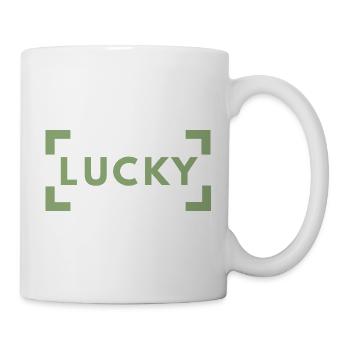Lucky Typography Green Minimalist - Tasse - Weiß - Rechts