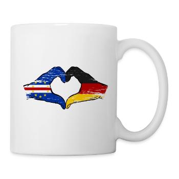 Kap Verde Deutschland Flagge Hände Herzform used - Tasse - Weiß - Rechts