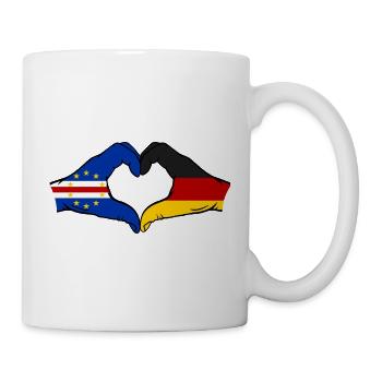 Cape Verde Germany Flag Hands Heart Shape Used - Mug - white - Right