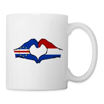 Kap Verde Holland Flagge Hände Herzform - Tasse - Weiß - Rechts