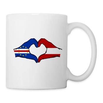 Drapeau Autrichien du Cap-Vert Mains en forme de cœur - Mug blanc - blanc - Droite