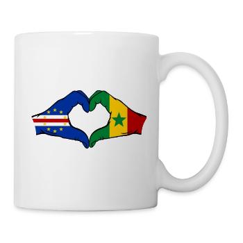 Kap Verde Senegal Flagge Hände Herzform - Tasse - Weiß - Rechts