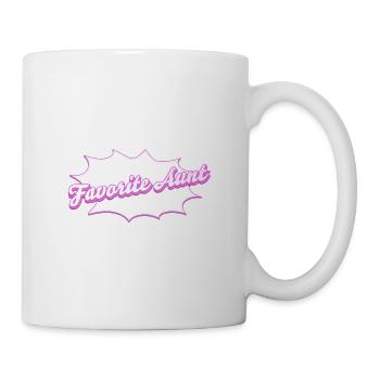 Schriftzug Favorite Aunt für die Lieblingstante - Tasse - Weiß - Rechts