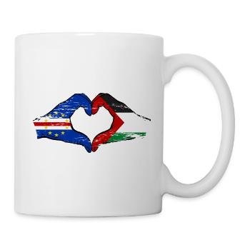 Kap Verde Palaestina Flagge Hände Herzform used - Tasse - Weiß - Rechts