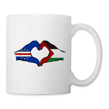 Kap Verde Palaestina Flagge Hände Herzform - Tasse - Weiß - Rechts