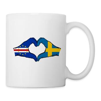 Drapeau du Cap-Vert Suède Mains en forme de cœur - Mug blanc - blanc - Droite