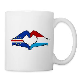 Drapeau du Luxembourg du Cap-Vert Mains en forme de cœur - Mug blanc - blanc - Droite