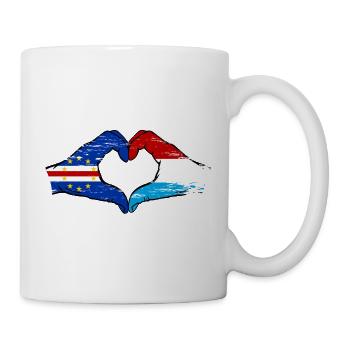 Kap Verde Luxemburg Flagge Hände Herzform used - Tasse - Weiß - Rechts