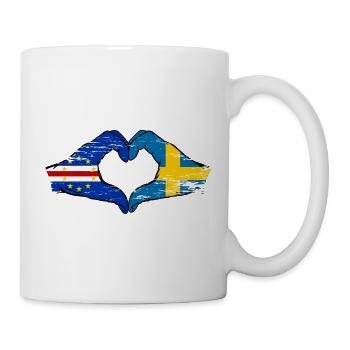 Kap Verde Schweden Flagge Hände Herzform used - Tasse - Weiß - Rechts