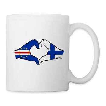 Drapeau du Cap-Vert Finlande en forme de cœur - Mug blanc - blanc - Droite