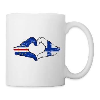 Kap Verde Finnland Flagge Hände Herzform used - Tasse - Weiß - Rechts