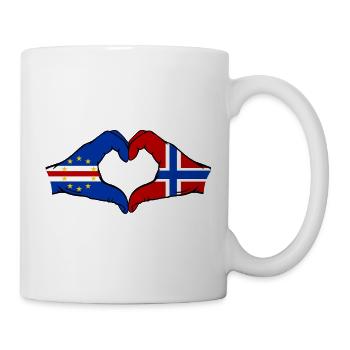 Kap Verde Norwegen Flagge Hände Herzform - Tasse - Weiß - Rechts