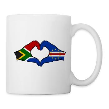 Kap Verde Südafrika Flagge Hände Herzform - Tasse - Weiß - Rechts