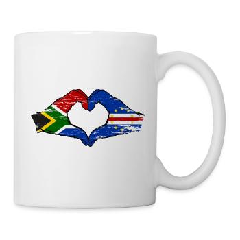 Kap Verde Südafrika Flagge Hände Herzform used - Tasse - Weiß - Rechts