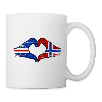 Kap Verde Norwegen Flagge Hände Herzform used - Tasse - Weiß - Rechts