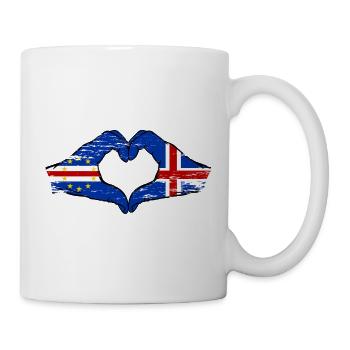 Kap Verde Island Flagge Hände Herzform used - Tasse - Weiß - Rechts