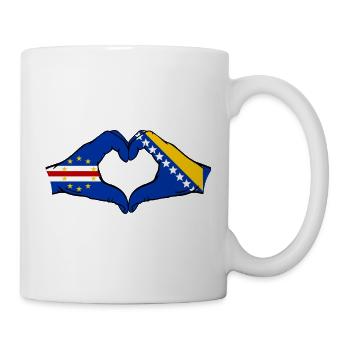 Cape Verde Bosnia Flag Hands Heart Shape - Mug - white - Right