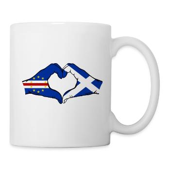 Kap Verde Schottland Flagge Hände Herzform - Tasse - Weiß - Rechts