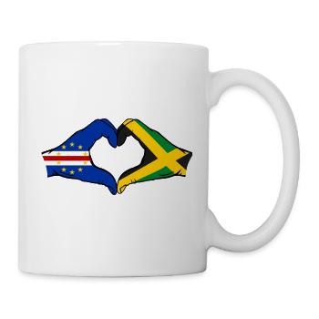 Kap Verde Jamaika Flagge Hände Herzform - Tasse - Weiß - Rechts