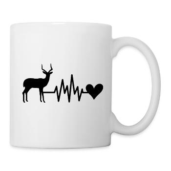Antilope Herzschlag Herz - Tasse - Weiß - Rechts