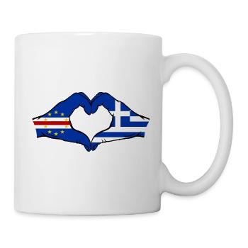 Kap Verde Griechenland Flagge Hände Herzform  - Tasse - Weiß - Rechts