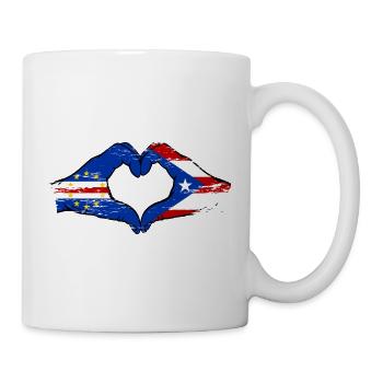 Kap Verde Puerto Rico Flagge Hände Herzform used - Tasse - Weiß - Rechts