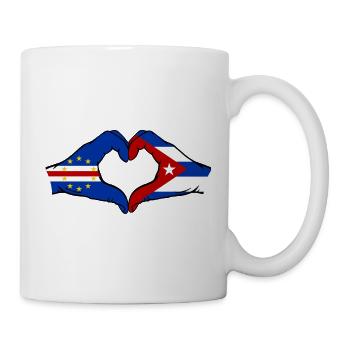 Kap Verde Kuba Flagge Hände Herzform - Tasse - Weiß - Rechts