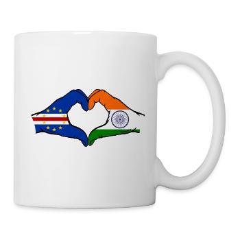 Kap Verde Indien Flagge Hände Herzform - Tasse - Weiß - Rechts
