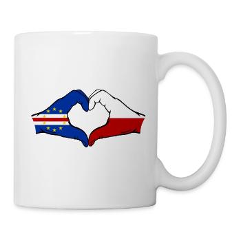 Cape Verde Poland Flag Hands Heart Shape - Mug - white - Right