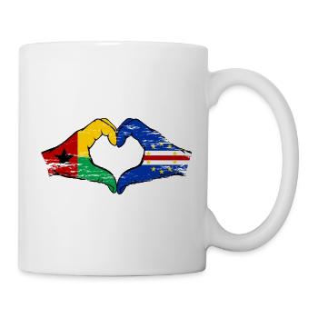 Cape Verde Guinea-Bissaus flag heart shape used - Mug - white - Right