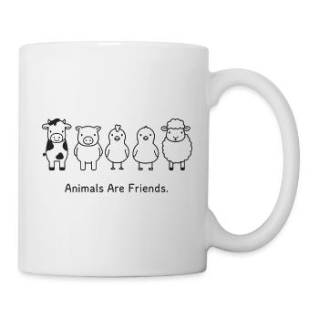 Animals Are Friends Vegan Animal Rights - Mug - white - Right