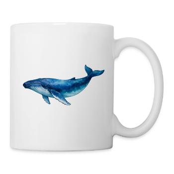 Blue Water Whale Watercolor - Mug - white - Right