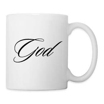 God Cursive Calligraphy Modern Faith Design - Mug - white - Right