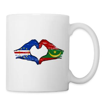 Cape Verde Mauritania Flag Hands Heart Shape - Mug - white - Right
