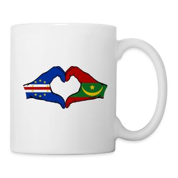 Cape Verde Mauritania Flag Hands Heart Shape - Mug - white - Right