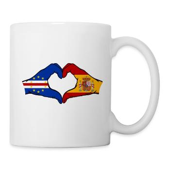 Cape Verde Spain Flag Hands Heart Shape - Mug - white - Right