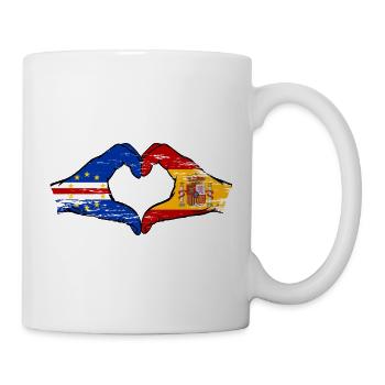 Cape Verde Spain flag hands heart shape used - Mug - white - Right