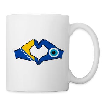 Bosnia Nazar Flag Hands Heart Shape - Mug - white - Right