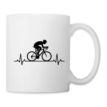 Road Bike Heartbeat Gift - Mug - white - Right