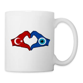 Drapeau de Nazar Turc Mains en forme de cœur - Mug blanc - blanc - Droite