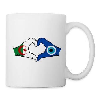 Algérie Nazar Drapeau Mains Forme de cœur - Mug blanc - blanc - Droite