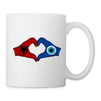 Drapeau Nazar d’Albanie Mains en forme de cœur - Mug blanc - blanc - Droite