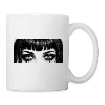 Black and White Eyes Teardrop Design - Mug - white - Right