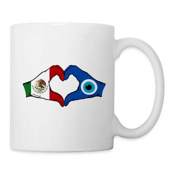 Mexico Nazar Flag Hands Heart Shape - Mug - white - Right