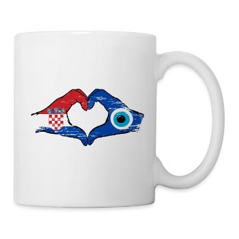 Kroatien Nazar Flagge Hände Herzform used - Tasse - Weiß - Rechts