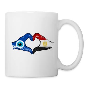Ägypten Nazar Flagge Hände Herzform used - Tasse - Weiß - Rechts