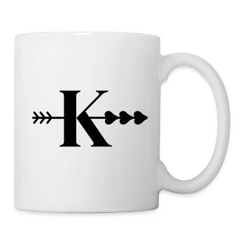Buchstabe k Pfeil Herz - Tasse - Weiß - Rechts