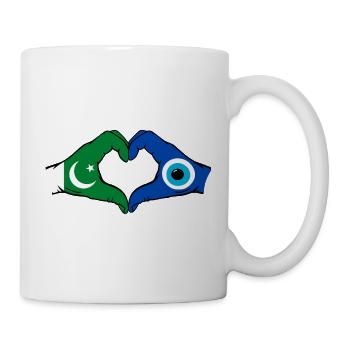 Pakistan Nazar Flagge Hände Herzform - Tasse - Weiß - Rechts
