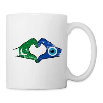 Pakistan Nazar Flagge Hände Herzform used - Tasse - Weiß - Rechts