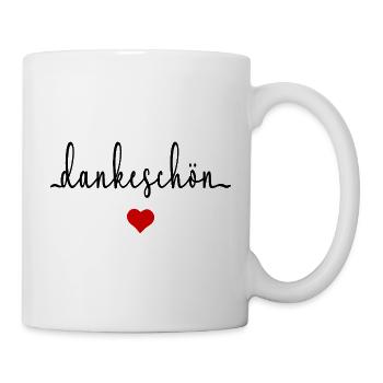 Danke Dankeschön Herz - Tasse - Weiß - Rechts